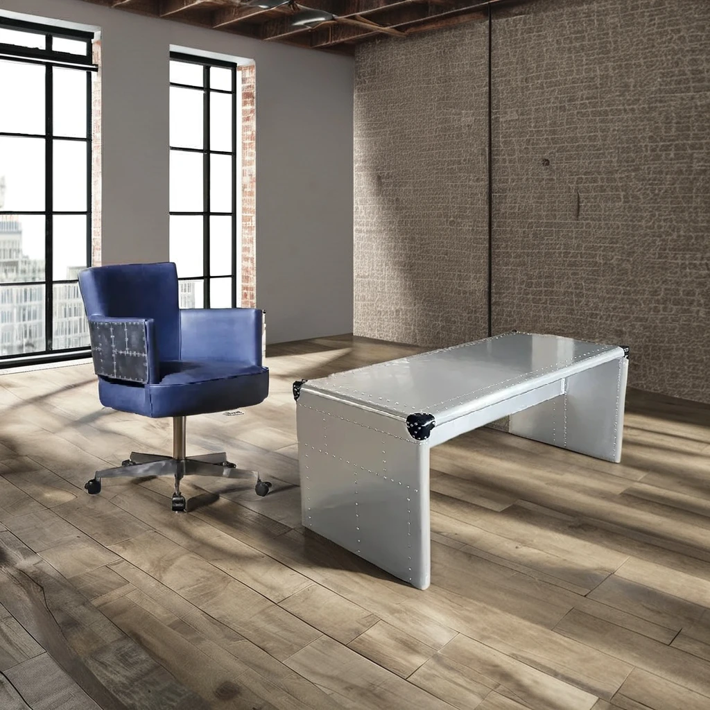 Pilot's retro industrial-style luxury aluminum swivel office chair in customizable colors for home and office use
Pilot's retro industrial-style luxury aluminum swivel office chair in customizable colors for home and office use