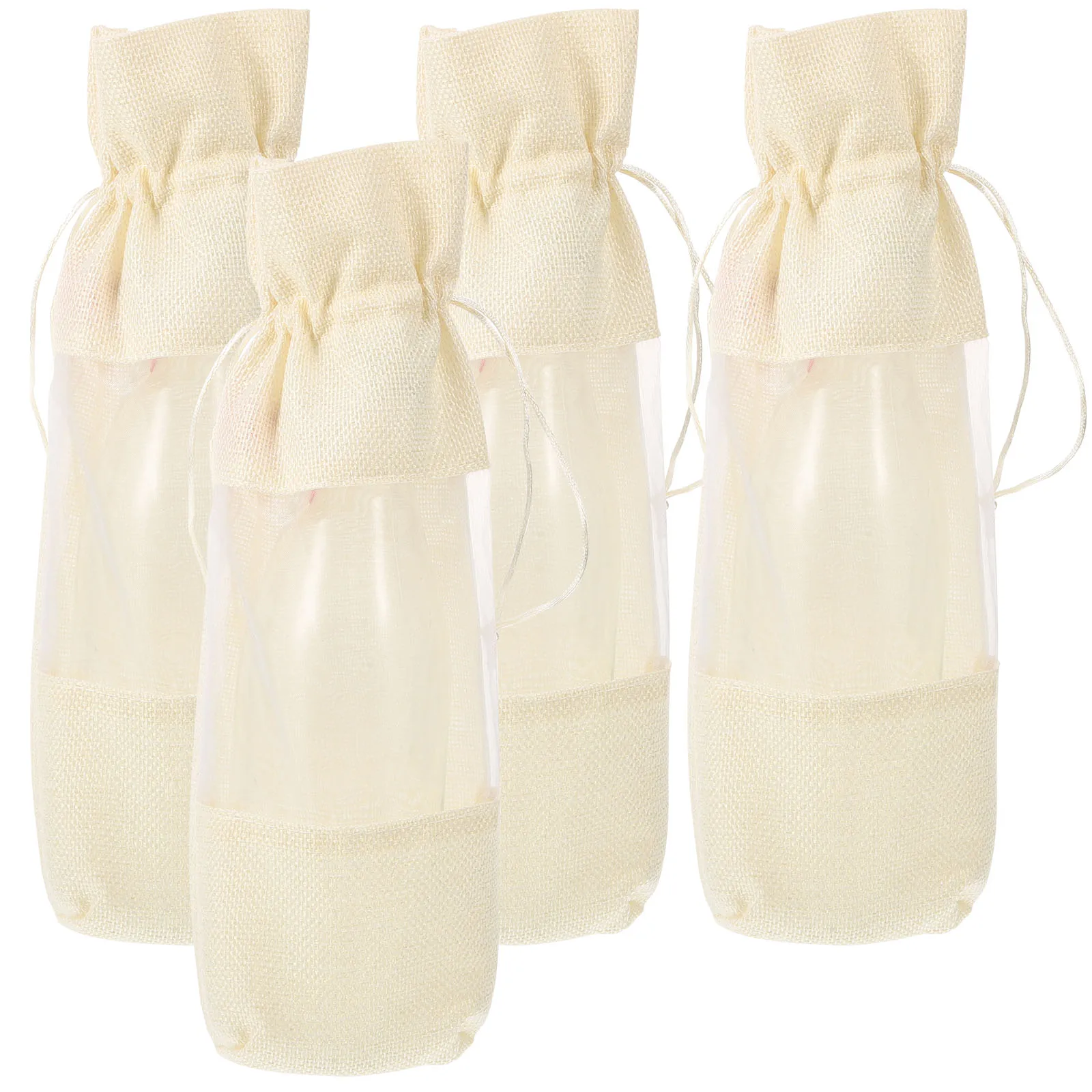 4pcs Bottle Bag Burlap Reusable Drawstring Decorative Gift Holders Packing Bags With Window Portable Shopping
4pcs Bottle Bag Burlap Reusable Drawstring Decorative Gift Holders Packing Bags With Window Portable Shopping