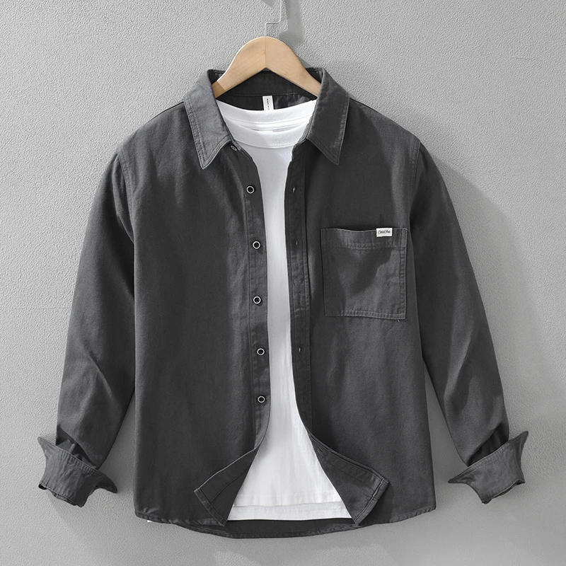 Gray Cotton Shirt for Men Long Sleeve Shirts Oversize Casual Clothing 2025 Spring New Solid Color
Gray Cotton Shirt for Men Long Sleeve Shirts Oversize Casual Clothing 2025 Spring New Solid Color