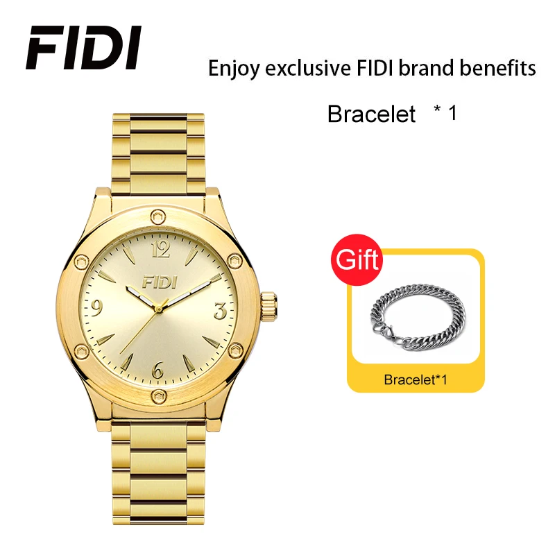 FIDI Brand Man Fashion Female Quartz Mens Watches Luxury Gold Wrist Watch For Men Gifts Bracelet FD120
FIDI Brand Man Fashion Female Quartz Mens Watches Luxury Gold Wrist Watch For Men Gifts Bracelet FD120