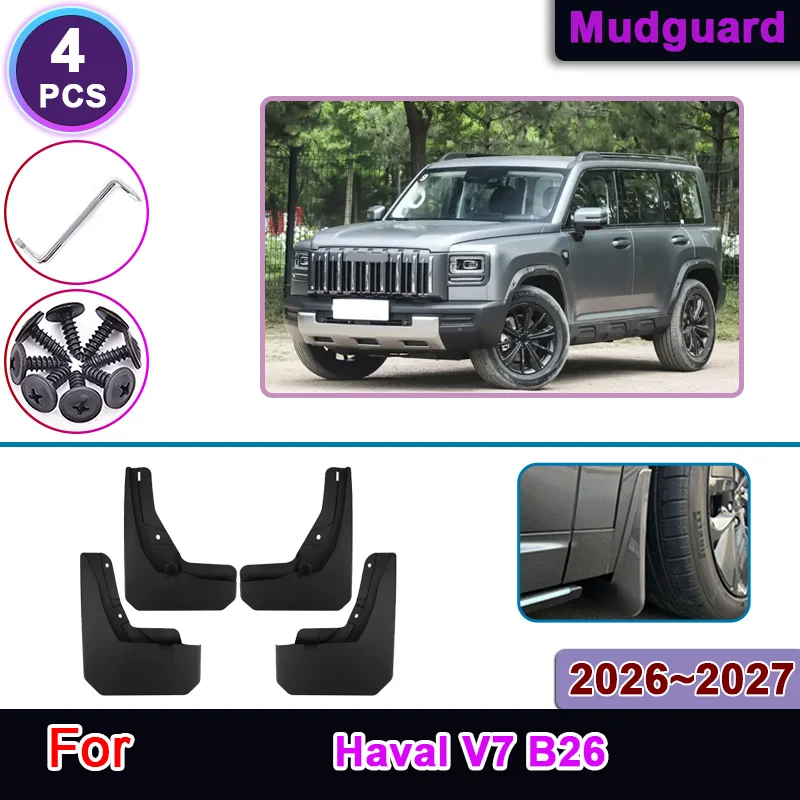 For Haval V7 Raptor B26 2026 2027 Car Mud Flaps Flares Splash Guards Front Rear Mudguards Anti Sludge Auto Exterior Accessories
For Haval V7 Raptor B26 2026 2027 Car Mud Flaps Flares Splash Guards Front Rear Mudguards Anti Sludge Auto Exterior Accessories