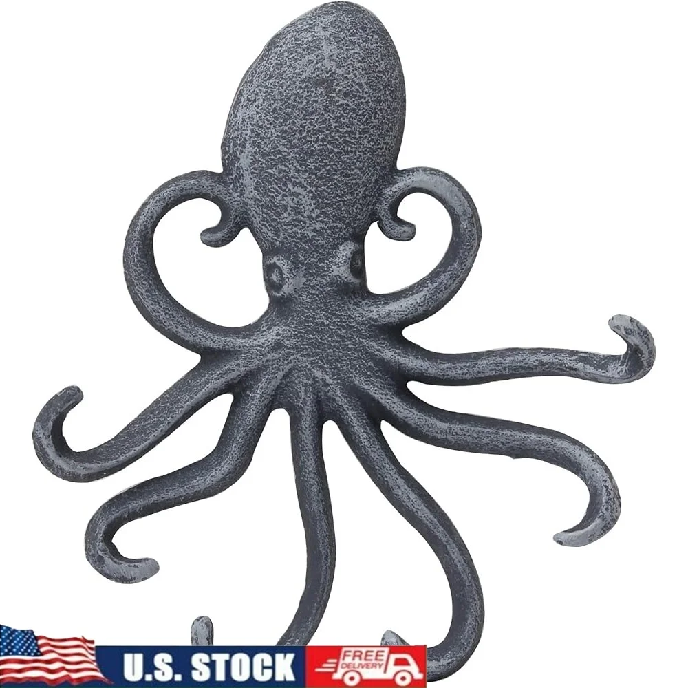 Cast Iron Octopus Wall Hook Nautical Design Heavy Duty Multiple Hooks Rustic Finish Home Decor Ideal Bathroom Kitchen Hallway 
Cast Iron Octopus Wall Hook Nautical Design Heavy Duty Multiple Hooks Rustic Finish Home Decor Ideal Bathroom Kitchen Hallway