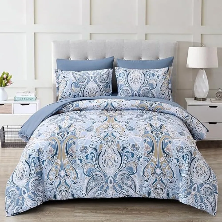 Paisley Comforter Set 7 Pieces Bed in a Bag Boho Comforter Soft Microfiber Paisley Bedding Comforter 1 Flat Sheet 1 Fitted Shee
Paisley Comforter Set 7 Pieces Bed in a Bag Boho Comforter Soft Microfiber Paisley Bedding Comforter 1 Flat Sheet 1 Fitted Shee