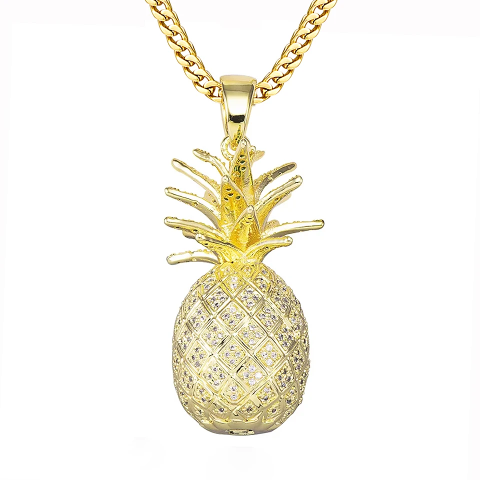 VANAXIN Новая мода 14-каратного золотого цвета кулон ожерелье с ананасом Iced Out кубический цирконий фруктовый дизайн Шарм ювелирные изделия ручной работы
VANAXIN Новая мода 14-каратного золотого цвета кулон ожерелье с ананасом Iced Out кубический цирконий фруктовый дизайн Шарм ювелирные изделия ручной работы