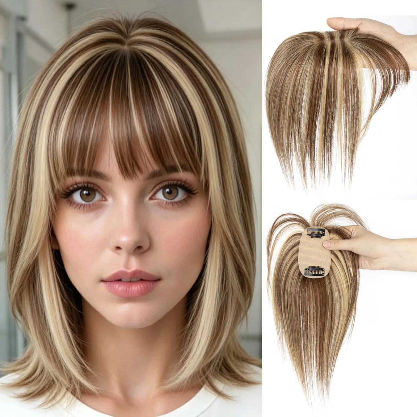 360° 3D Hair Toppers for Women Real Human Hair Clip in HairToppers Wig With Bangs Loss Top HairPieces Wiglets wig Brown Blonde
360° 3D Hair Toppers for Women Real Human Hair Clip in HairToppers Wig With Bangs Loss Top HairPieces Wiglets wig Brown Blonde