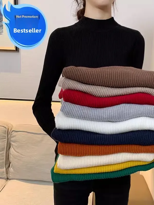 Autumn Winter New Style Women's Slim Fit Knitted Sweater High Neck Base Shirt Pure Color Versatile Half High Collar Sweater
Autumn Winter New Style Women's Slim Fit Knitted Sweater High Neck Base Shirt Pure Color Versatile Half High Collar Sweater