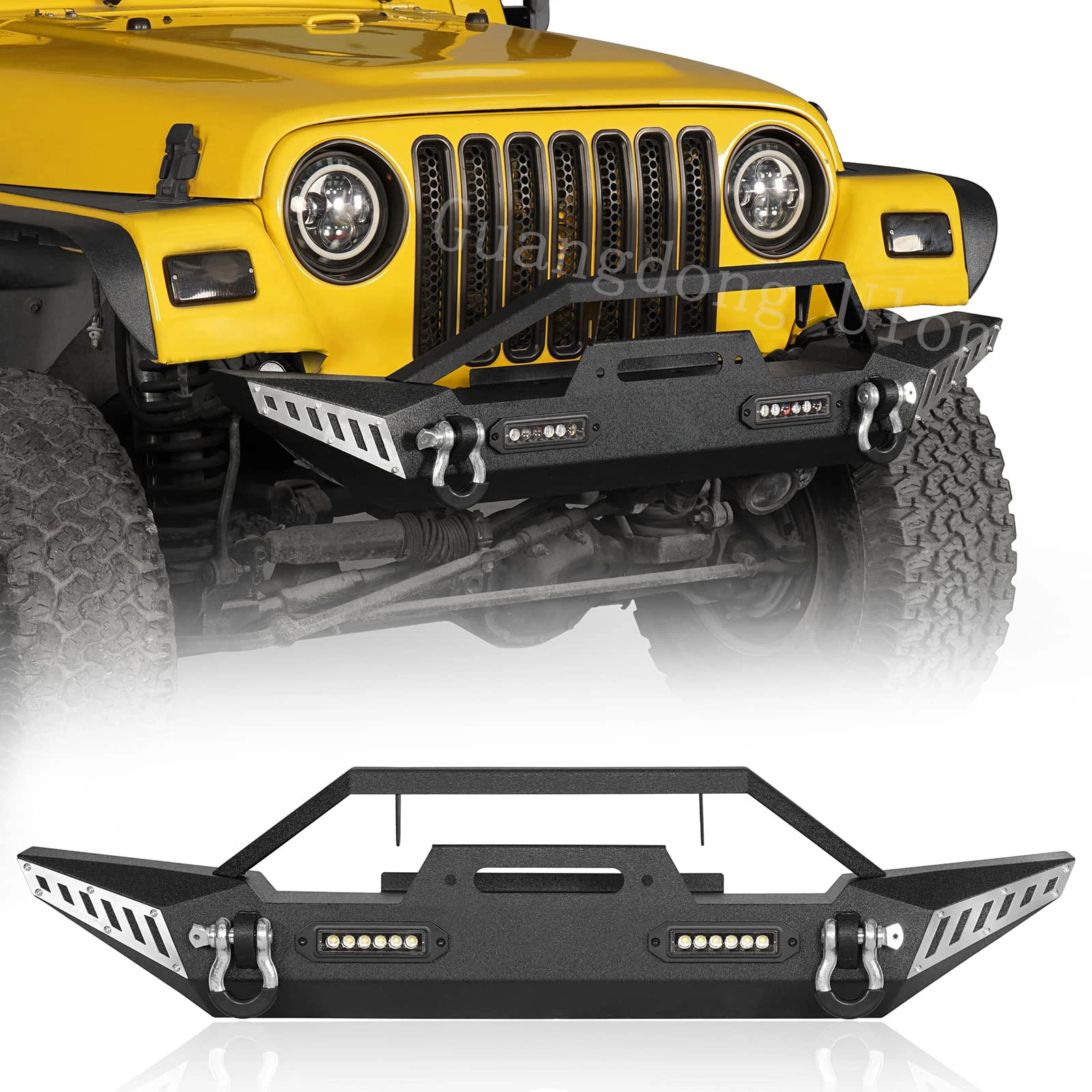 Front Bumper for 1987-2006 Jeep Wrangler YJ & TJ Steel with Winch Plate & LED Lights & D-Rings
Front Bumper for 1987-2006 Jeep Wrangler YJ & TJ Steel with Winch Plate & LED Lights & D-Rings