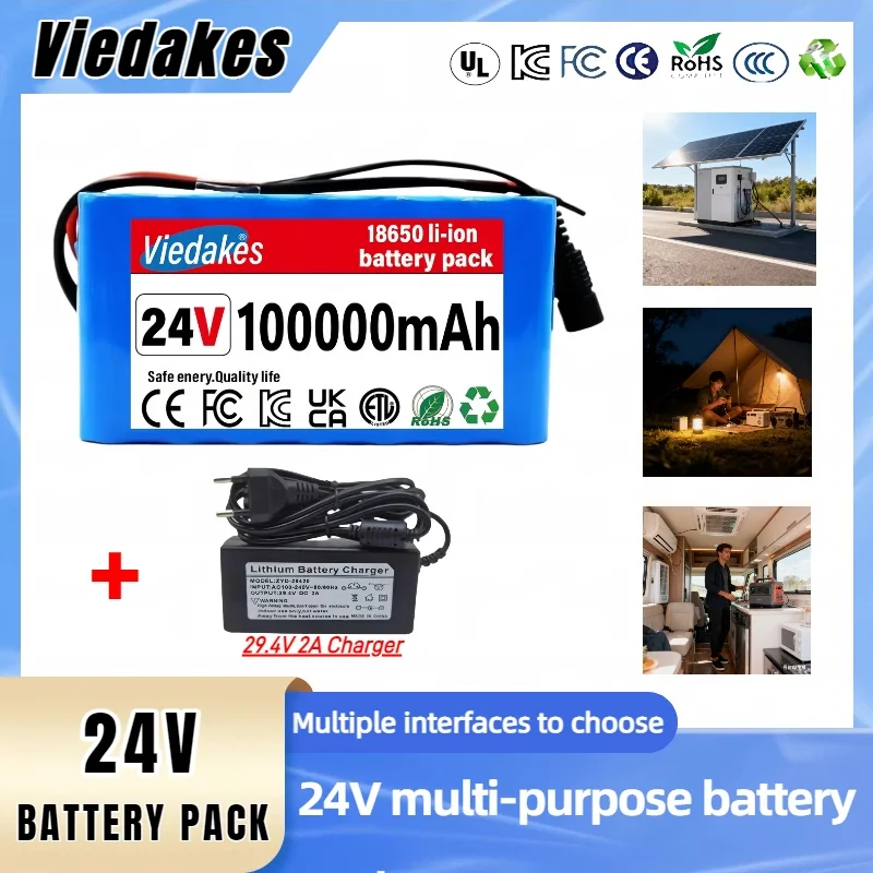 Long-Running 24V 10Ah Li-ion Battery Pack with BMS Protection, for Power Tools, Electric Car, Trolling Motor, Lawn Mower
Long-Running 24V 10Ah Li-ion Battery Pack with BMS Protection, for Power Tools, Electric Car, Trolling Motor, Lawn Mower