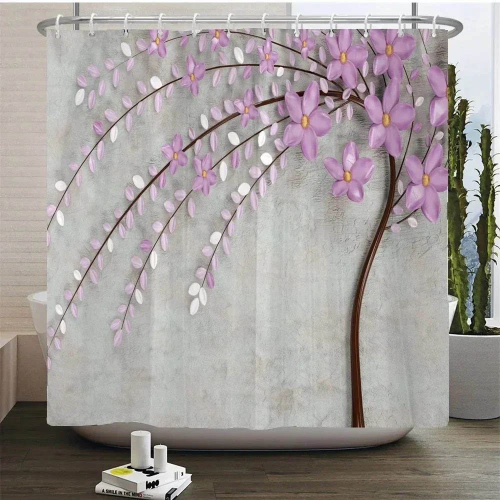 3D Beautiful Flower Tree Printed Bathroom Curtain Polyester Waterproof With Hooks Home Decoration Shower Curtain Bathroom Screen
3D Beautiful Flower Tree Printed Bathroom Curtain Polyester Waterproof With Hooks Home Decoration Shower Curtain Bathroom Screen