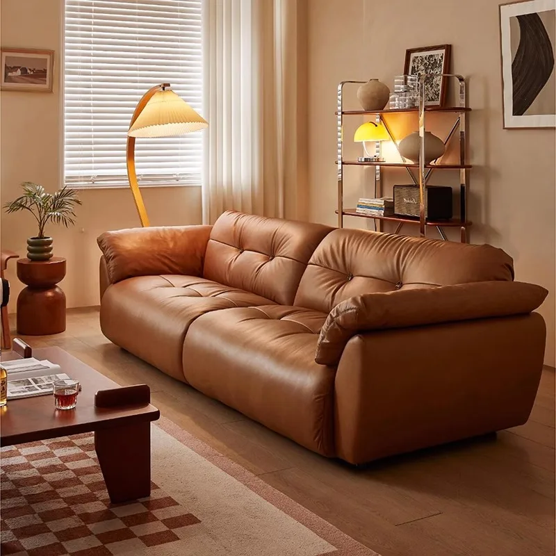 &c Retro Style Cloud Sofa Genuine Leather Medieval-Style Movable Backrest Oil Wax Leather Function Modular Set Small Apartment
&c Retro Style Cloud Sofa Genuine Leather Medieval-Style Movable Backrest Oil Wax Leather Function Modular Set Small Apartment