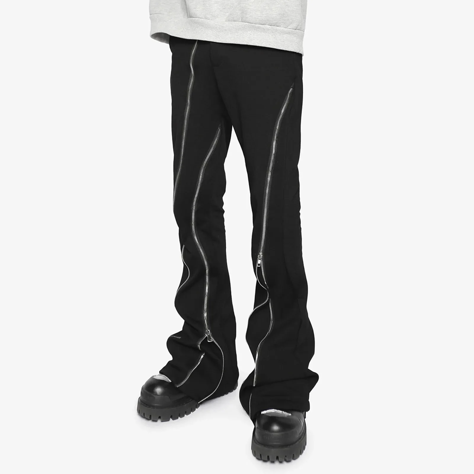 Мужские брюки в стиле хип-хоп на молнии с разрезом High Street Trend, микро-эластичные широкие брюки с разрезом, модные рваные джинсы скинни в уличном стиле
Мужские брюки в стиле хип-хоп на молнии с разрезом High Street Trend, микро-эластичные широкие брюки с разрезом, модные рваные джинсы скинни в уличном стиле