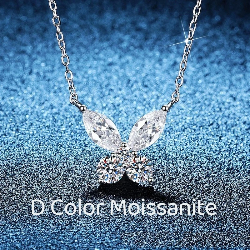 925 Sterling Silver D Color Moissanite Butterfly Necklace Pendant for Women Trendy Wedding Party High Quality Jewelry Gift
925 Sterling Silver D Color Moissanite Butterfly Necklace Pendant for Women Trendy Wedding Party High Quality Jewelry Gift
