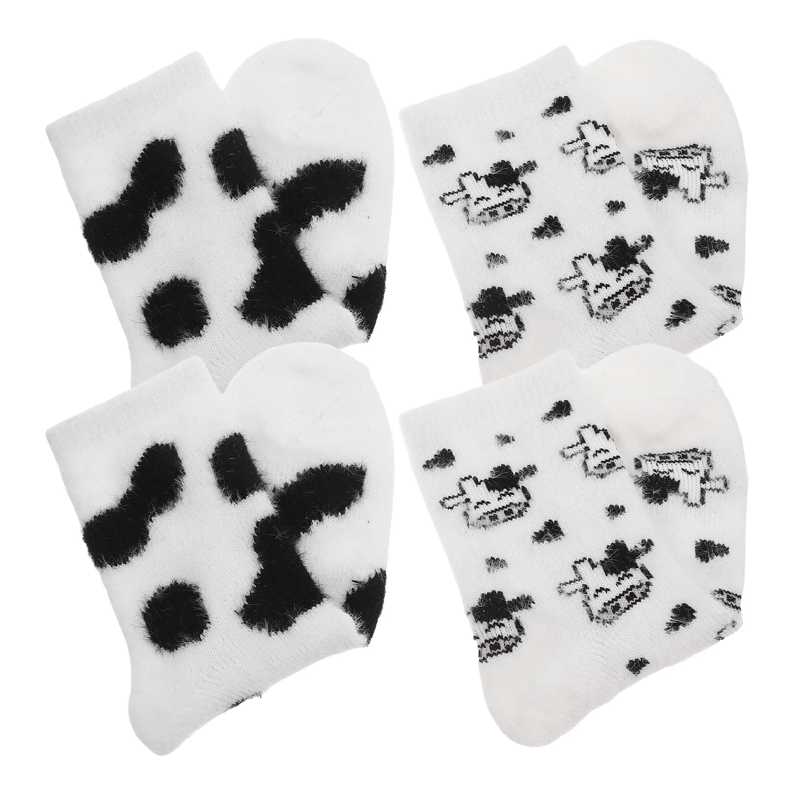 2 Pairs White Moo Cow Print Thick Mid Calf Socks Women Warm Furry Stockings Winter Cartoon Cows Breathable Sweat Absorbing
2 Pairs White Moo Cow Print Thick Mid Calf Socks Women Warm Furry Stockings Winter Cartoon Cows Breathable Sweat Absorbing