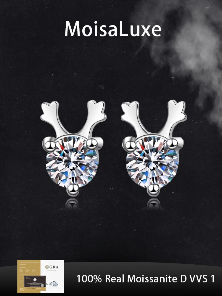 MoisaLuxe Official Store Plata Sterling 925 Silver Antler Female Claw Stud Moissanite Earrings Fashion Jewelry Hoops Piercing
MoisaLuxe Official Store Plata Sterling 925 Silver Antler Female Claw Stud Moissanite Earrings Fashion Jewelry Hoops Piercing