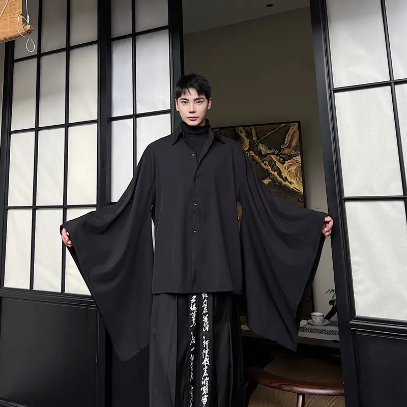 Unisex Long Sleeve Shirt Wide Sleeve Casual Style New Chinese Style Coat Mountain Wind Dark Small Audience Personalized Shirt
Unisex Long Sleeve Shirt Wide Sleeve Casual Style New Chinese Style Coat Mountain Wind Dark Small Audience Personalized Shirt
