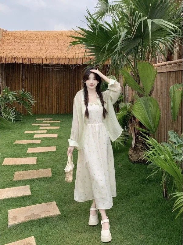 plus Size Gentlewoman's Summer New Design Floral Print Halter Dress Sun Protection Shirt Top Set Korean Style Commute Fashion
plus Size Gentlewoman's Summer New Design Floral Print Halter Dress Sun Protection Shirt Top Set Korean Style Commute Fashion