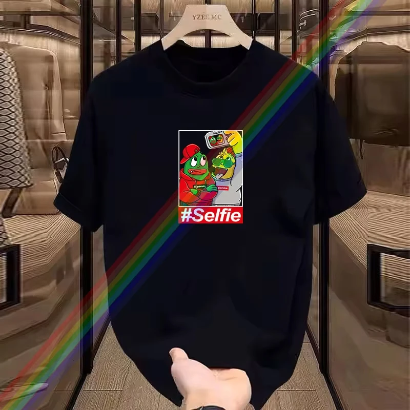 Summer New Fashion Selfie Cartoon Character Printing T-shirt Men's and Women's Pure Cotton Luxury Casual Trend High-end Y2K Top
Summer New Fashion Selfie Cartoon Character Printing T-shirt Men's and Women's Pure Cotton Luxury Casual Trend High-end Y2K Top