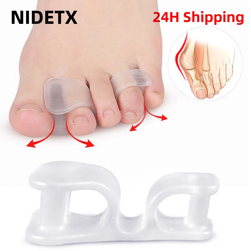 2pcs=1pair Silicone Gel Straightener Two Hole Toe Separator Fingers Protector Bunion Adjuster Hallux Valgus Foot Care Pedicure
2pcs=1pair Silicone Gel Straightener Two Hole Toe Separator Fingers Protector Bunion Adjuster Hallux Valgus Foot Care Pedicure