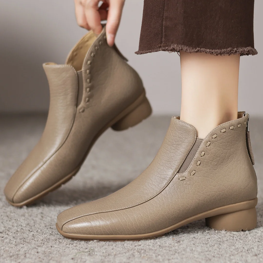 Women's sheepskin square toe back zip autumn ankle boots high quality soft comfortable casual female short booties shoes woman
Women's sheepskin square toe back zip autumn ankle boots high quality soft comfortable casual female short booties shoes woman