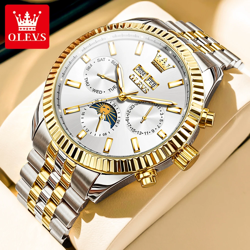 OLEVS 6688 Mechanical Fashion Watch Gift Round-dial Stainless Steel Watchband Wristwatch
OLEVS 6688 Mechanical Fashion Watch Gift Round-dial Stainless Steel Watchband Wristwatch