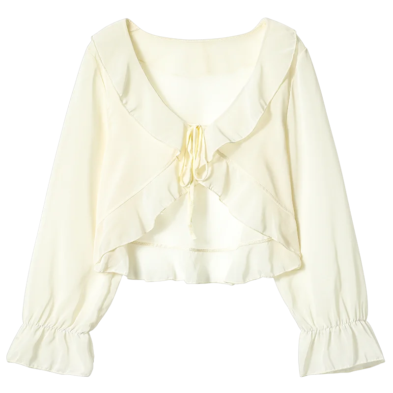 French Sweet Flutter Sleeve Chiffon Cover-Up 2024 Summer Sheer Sun Protection Cardiga
French Sweet Flutter Sleeve Chiffon Cover-Up 2024 Summer Sheer Sun Protection Cardiga