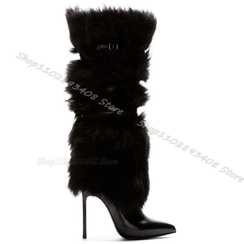 Black Fur Decor Warm Boots Pointed Toe Personality Stiletto Heels Shoes Winter Women Party Comfortable Boots Zapatos Para Mujere
Black Fur Decor Warm Boots Pointed Toe Personality Stiletto Heels Shoes Winter Women Party Comfortable Boots Zapatos Para Mujere