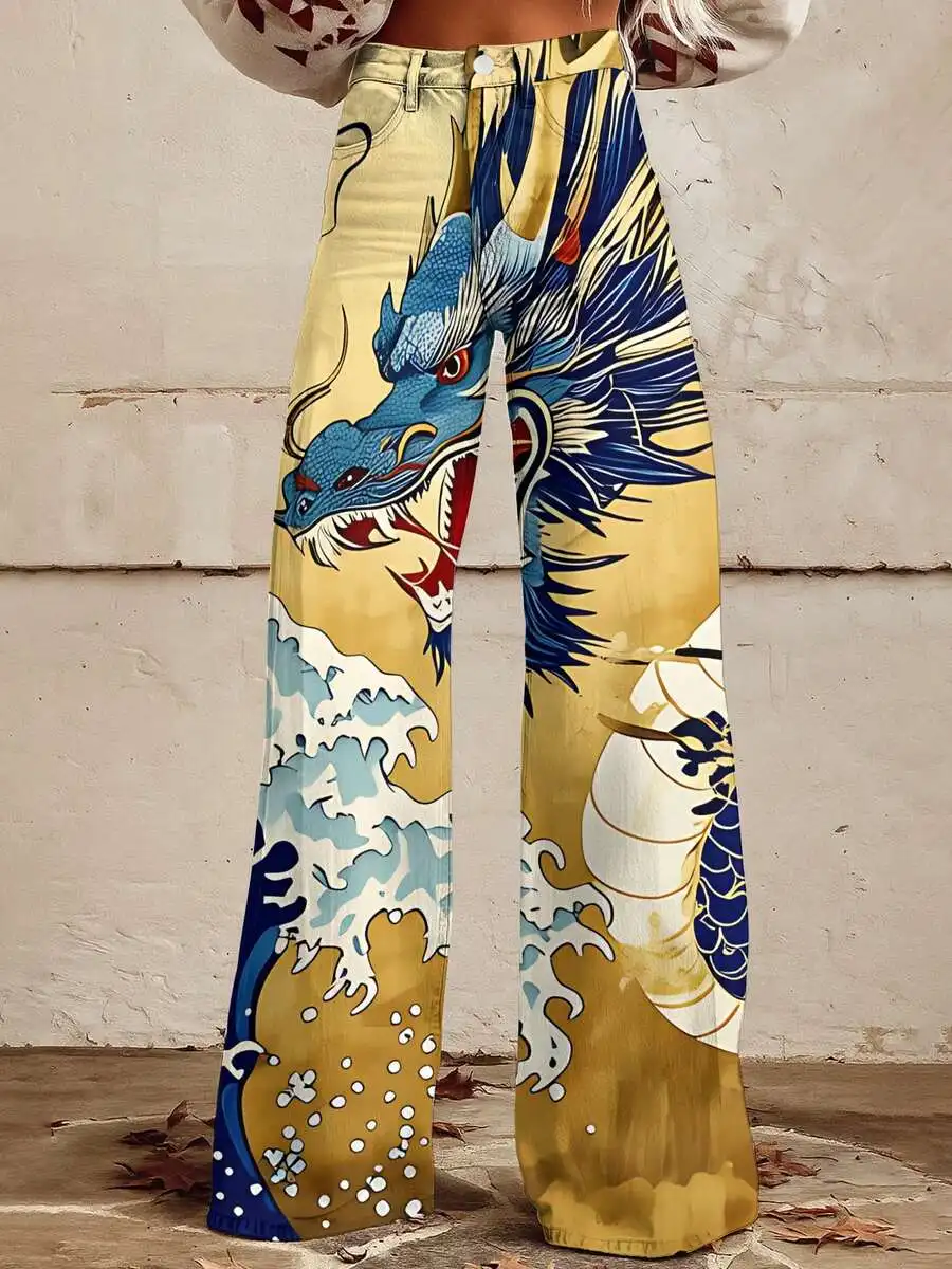 Dragon Print Wide Leg Jeans For Women Oriental Art Design Casual Plus Size
Dragon Print Wide Leg Jeans For Women Oriental Art Design Casual Plus Size