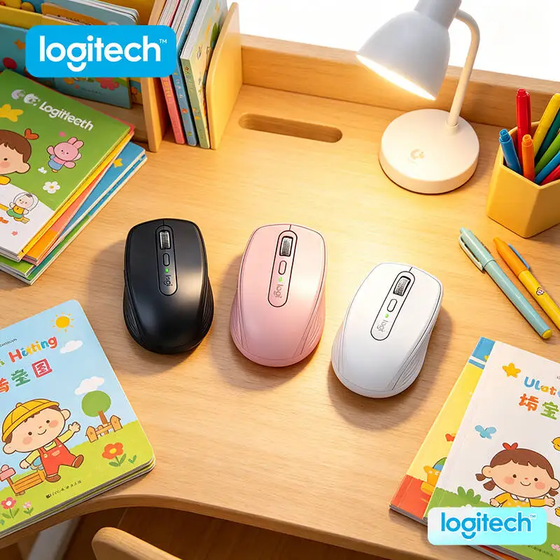 Logitech MX Anywhere 3S Office Mouse - 8K DPI Glass Tracking, Hyper-Scroll, Silent Click, USB-C Charging for Dorm Office