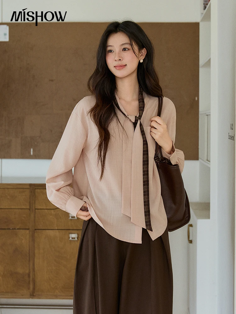 Женская рубашка MISHOW пыльно-розового цвета, весенняя, в клетку, с завязками на воротнике, свободного кроя, повседневная, 100% лиоцелл, с рукавами-фонариками, для офиса, MXF108C0817
Женская рубашка MISHOW пыльно-розового цвета, весенняя, в клетку, с завязками на воротнике, свободного кроя, повседневная, 100% лиоцелл, с рукавами-фонариками, для офиса, MXF108C0817