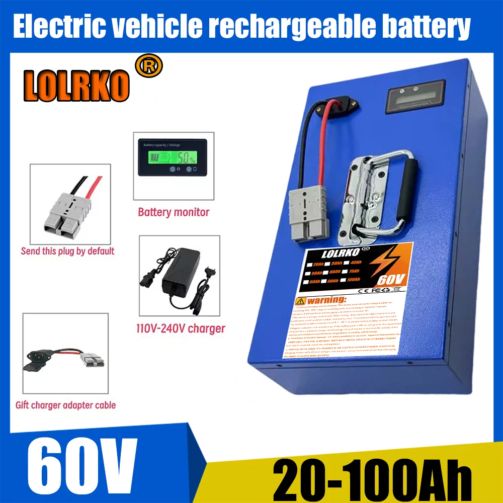 18650 lithium-ion battery, new 60V20AH-100AH, built-in BMS35AH, fast air transportation, application 500W-3000W
18650 lithium-ion battery, new 60V20AH-100AH, built-in BMS35AH, fast air transportation, application 500W-3000W