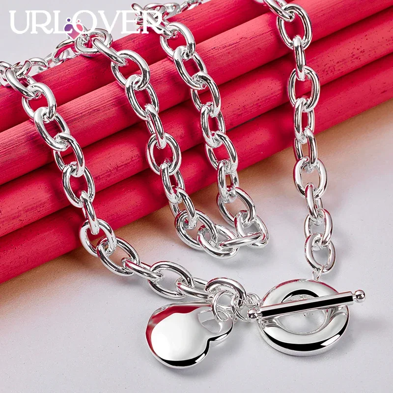 URLOVER 925 Sterling Silver Necklaces For Woman Hollow Heart Pendant Chain Engagement Wedding Birthday Party Fashion Jewelry
URLOVER 925 Sterling Silver Necklaces For Woman Hollow Heart Pendant Chain Engagement Wedding Birthday Party Fashion Jewelry