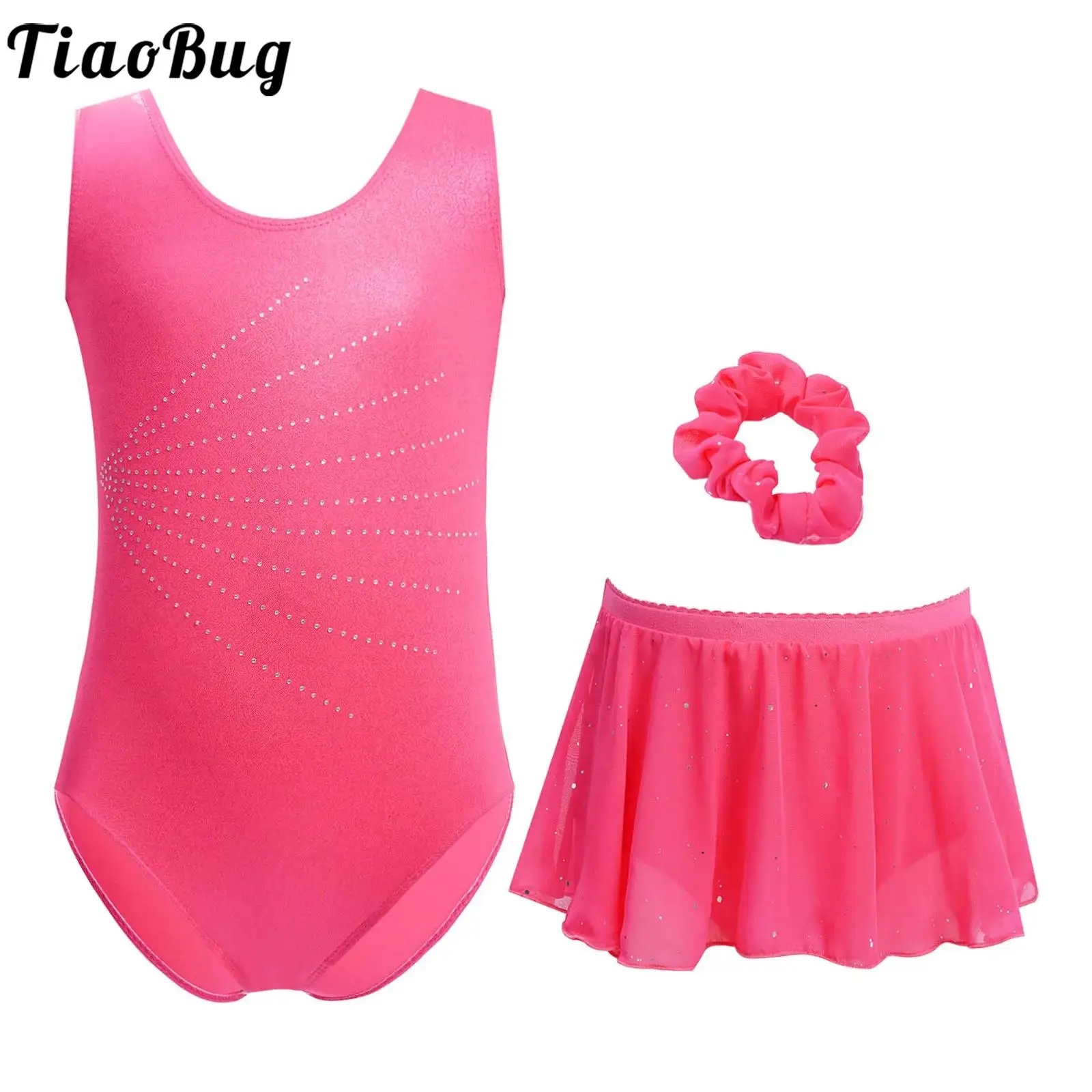 Kids Girls Sleeveless Leotard with Sheer Chiffon Skirts and Hair Band Outfit for Dance Gymnastics Ballet Practice Performance
Kids Girls Sleeveless Leotard with Sheer Chiffon Skirts and Hair Band Outfit for Dance Gymnastics Ballet Practice Performance