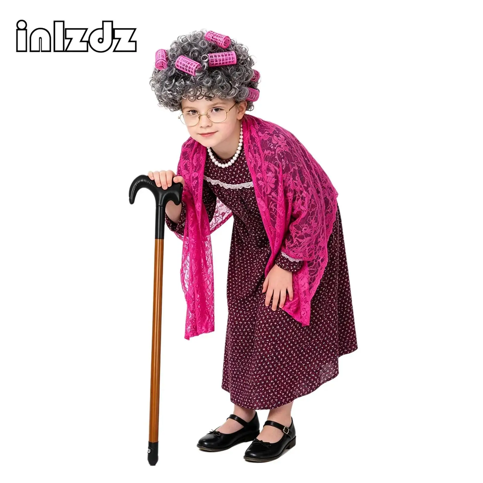 Old Lady Costume Set Grandmother Wigs Necklace Glasses Hair Net Walking Stick Outfit Set for Girls 100 Days of School Outfits
Old Lady Costume Set Grandmother Wigs Necklace Glasses Hair Net Walking Stick Outfit Set for Girls 100 Days of School Outfits