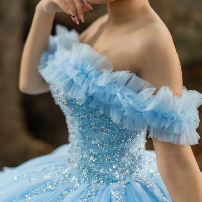 A36437 Высококачественные светло-голубые платья Quinceanera с рюшами и блестками, пышный тюль, одежда для выпускного вечера, дня рождения, вечеринки 15, 16 по индивидуальному заказу
A36437 Высококачественные светло-голубые платья Quinceanera с рюшами и блестками, пышный тюль, одежда для выпускного вечера, дня рождения, вечеринки 15, 16 по индивидуальному заказу