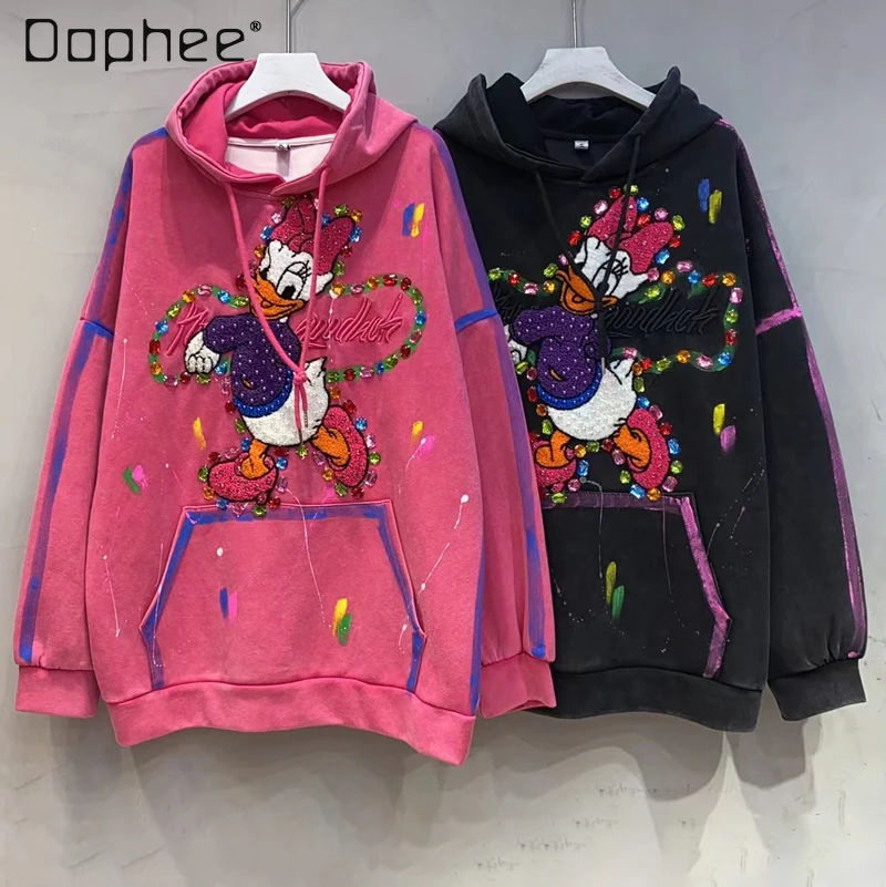 Fashion Brand Contrast Color Hooded Sweatshirt Women 2023 Spring Autumn New Cartoon Beaded Embroidery Mid-Length Loose Hoodies
Fashion Brand Contrast Color Hooded Sweatshirt Women 2023 Spring Autumn New Cartoon Beaded Embroidery Mid-Length Loose Hoodies