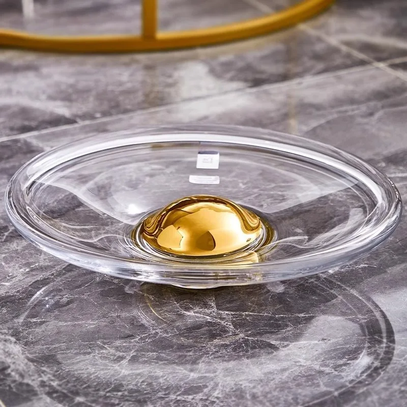 Luxury gold-painted crystal glass European fruit plate
Luxury gold-painted crystal glass European fruit plate