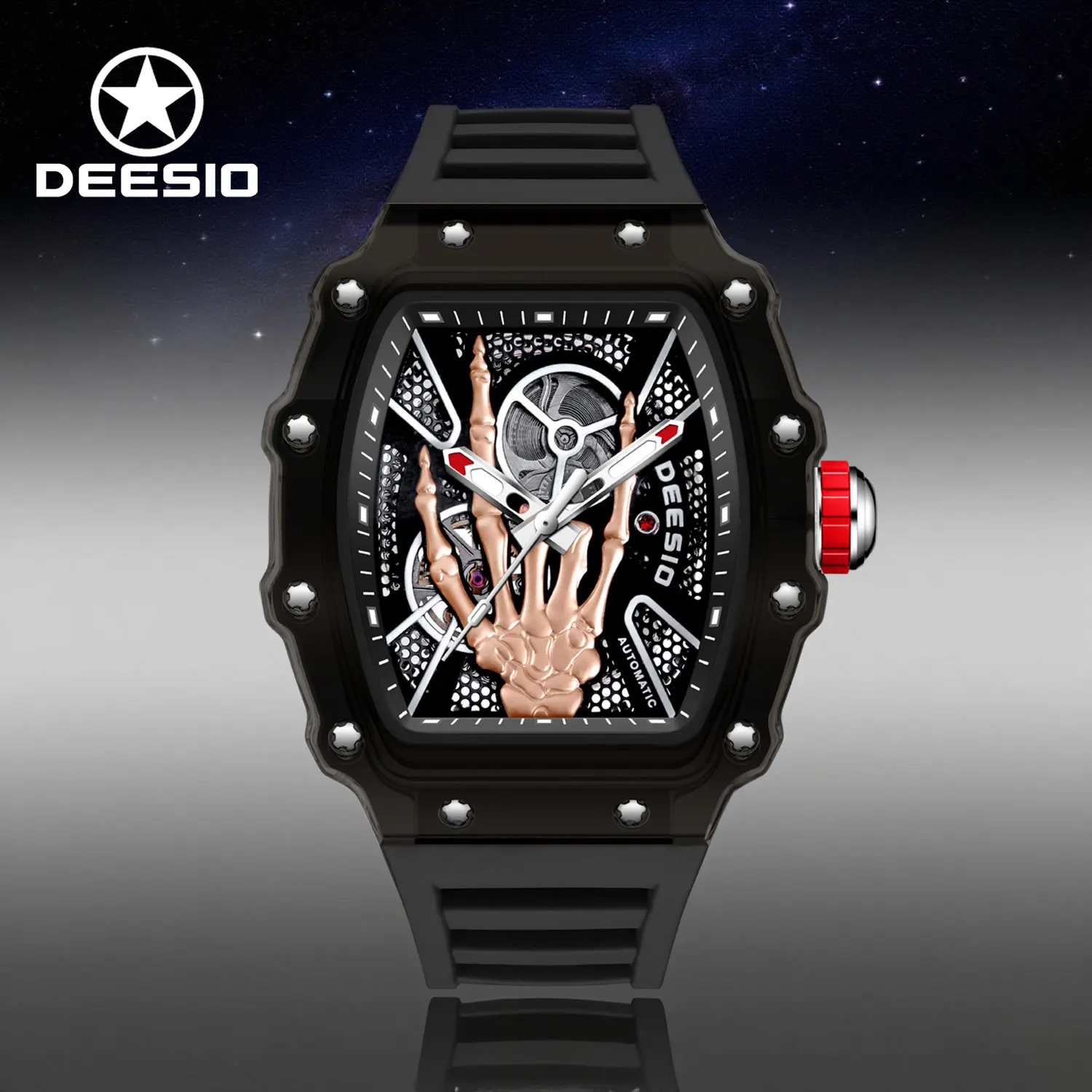 Deesio мужские автоматические механические часы с автоподзаводом, светящиеся водонепроницаемые модные спортивные дизайнерские роскошные подарки для него
Deesio мужские автоматические механические часы с автоподзаводом, светящиеся водонепроницаемые модные спортивные дизайнерские роскошные подарки для него