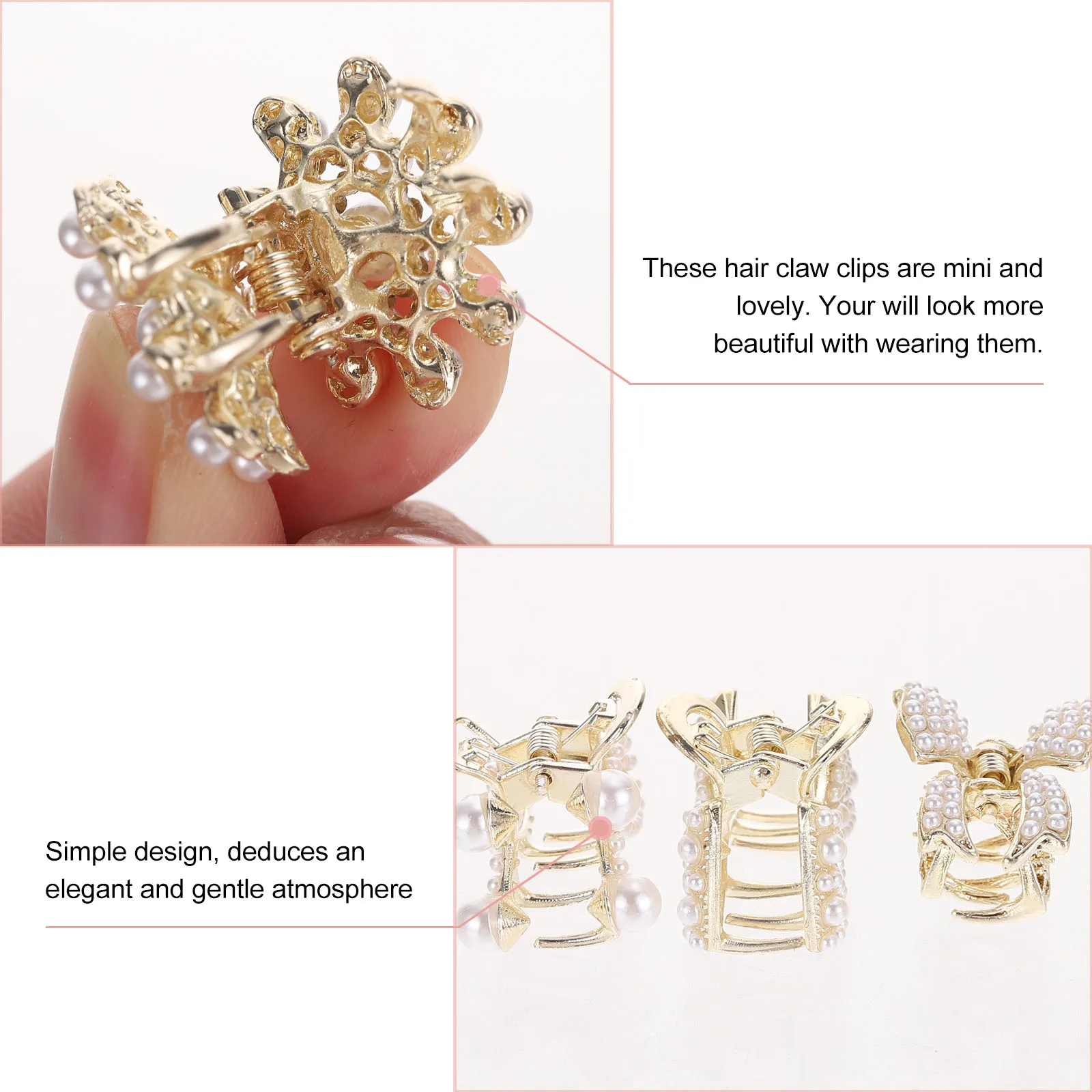 4pcs Pearl Hair Clip Set Small Claw Clips Mini Vintage Rhinestone Jaw Flat Hair Accessory Styling Tool ABS Zinc Alloy Water
4pcs Pearl Hair Clip Set Small Claw Clips Mini Vintage Rhinestone Jaw Flat Hair Accessory Styling Tool ABS Zinc Alloy Water