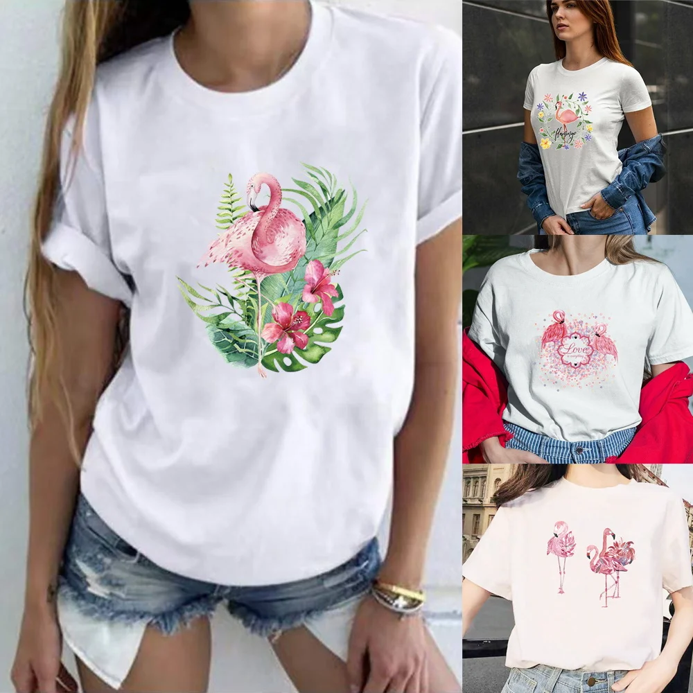 2024 New Women T Shirt Casual Male Short Sleeve Flamingo Printing Tops Summer Tees Clothes High Quality O-neck Pullover T-Shirts
2024 New Women T Shirt Casual Male Short Sleeve Flamingo Printing Tops Summer Tees Clothes High Quality O-neck Pullover T-Shirts