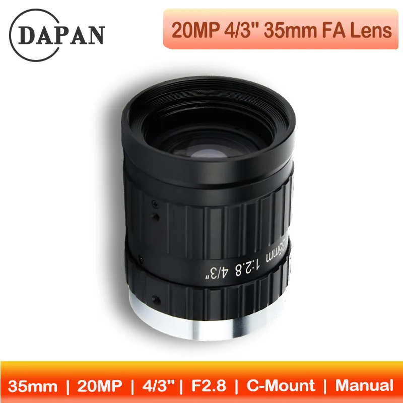 20MP 35mm Fixed Focal Length 4/3" FA C Mount Machine Vision Camera Manual Iris CCTV Low Distortion Industrial Lens
20MP 35mm Fixed Focal Length 4/3" FA C Mount Machine Vision Camera Manual Iris CCTV Low Distortion Industrial Lens