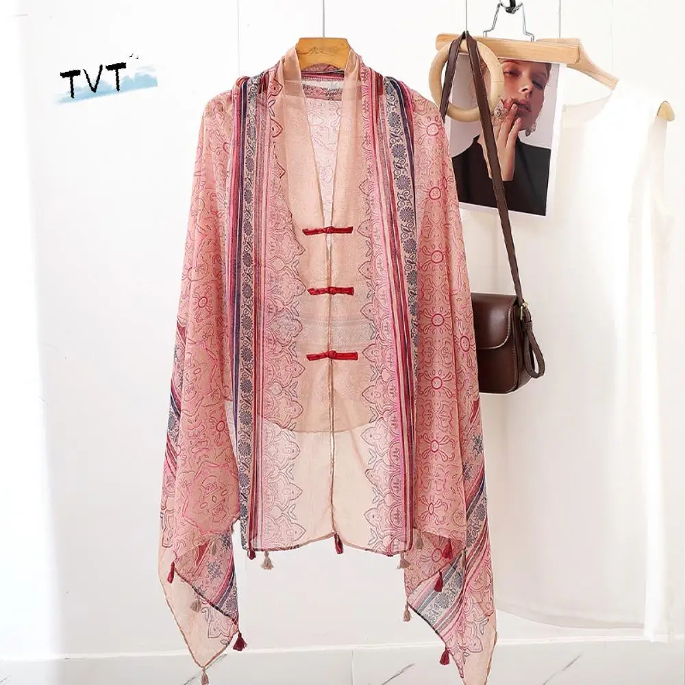 Fashion Knot Button Sunscreen Scarf Shawl Tassels Flower Cardigan Cape Large Soft National Style Cloak Holiday
Fashion Knot Button Sunscreen Scarf Shawl Tassels Flower Cardigan Cape Large Soft National Style Cloak Holiday