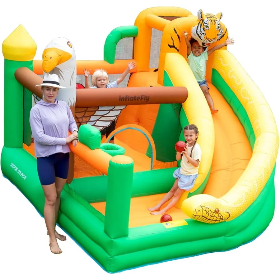 Bounce House с горкой для надувного надувного замка с баскетбольным кольцом и играми для вечеринок
Bounce House с горкой для надувного надувного замка с баскетбольным кольцом и играми для вечеринок