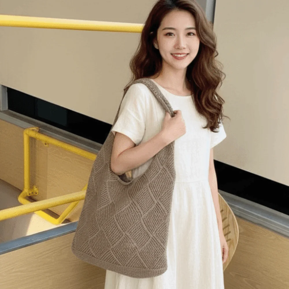 Lightweight Bohemian Crochet Handbag Foldable Soft Polyester Knit Large Capacity Knit Shopper Sturdy Shoulder Straps
Lightweight Bohemian Crochet Handbag Foldable Soft Polyester Knit Large Capacity Knit Shopper Sturdy Shoulder Straps