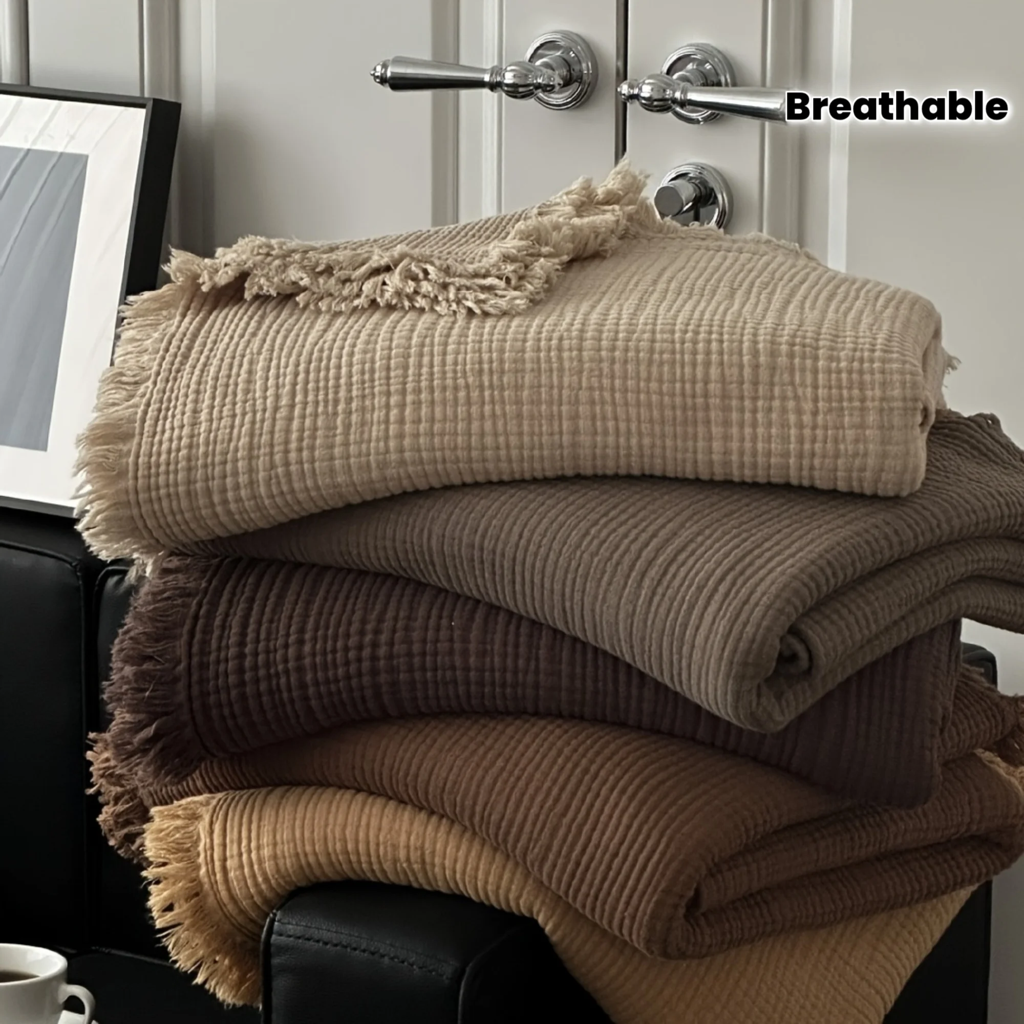 Large Throw Blankets Made of 100% Cotton Muslin for Adults, Featuring a Breathable And Lightweight 4-Layer Design,For Travel
Large Throw Blankets Made of 100% Cotton Muslin for Adults, Featuring a Breathable And Lightweight 4-Layer Design,For Travel