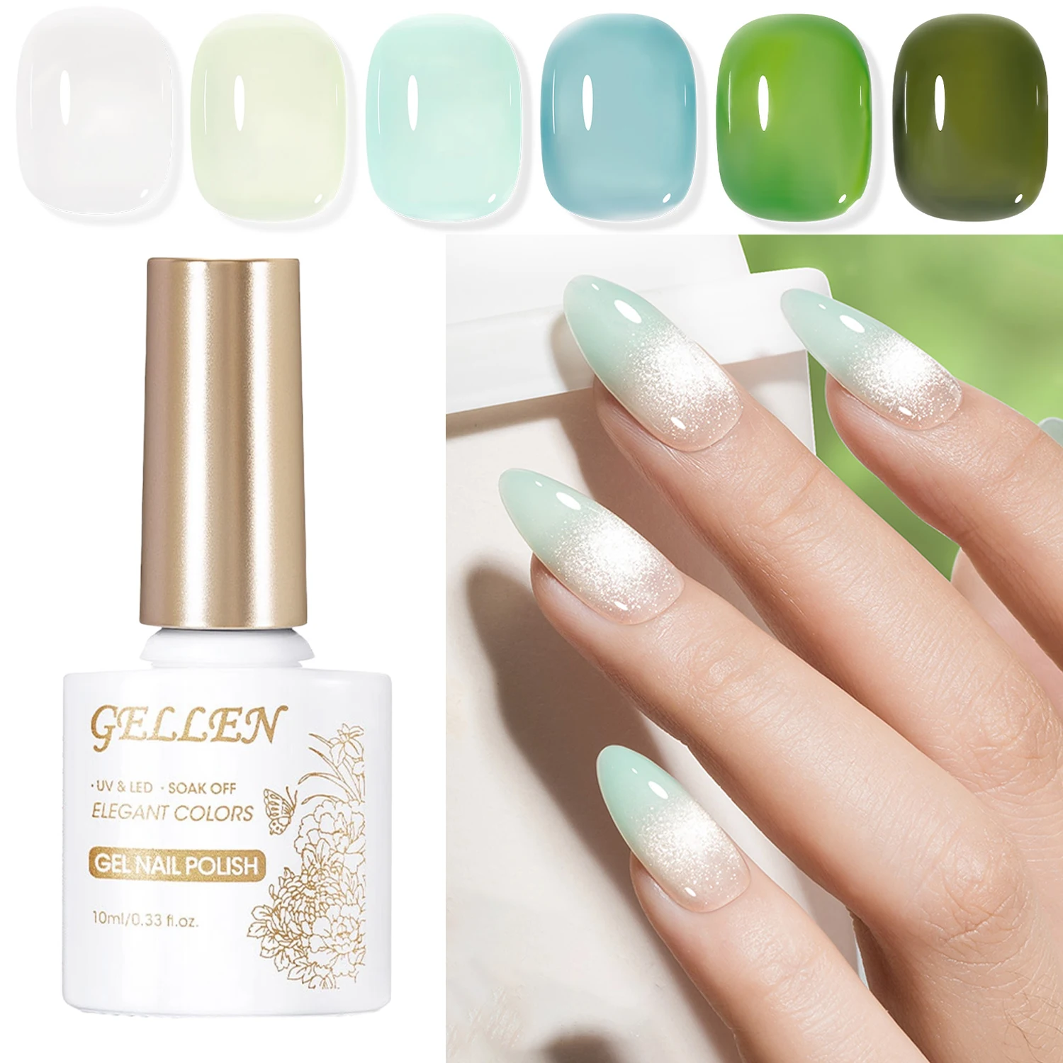 GELLEN Jelly Green Гель-лак для ногтей 6 шт. Набор Nails Art Salon DIY Home Soak Off UV Cure Гель-лак Sheer Mint Olive Изумрудно-зеленый
GELLEN Jelly Green Гель-лак для ногтей 6 шт. Набор Nails Art Salon DIY Home Soak Off UV Cure Гель-лак Sheer Mint Olive Изумрудно-зеленый