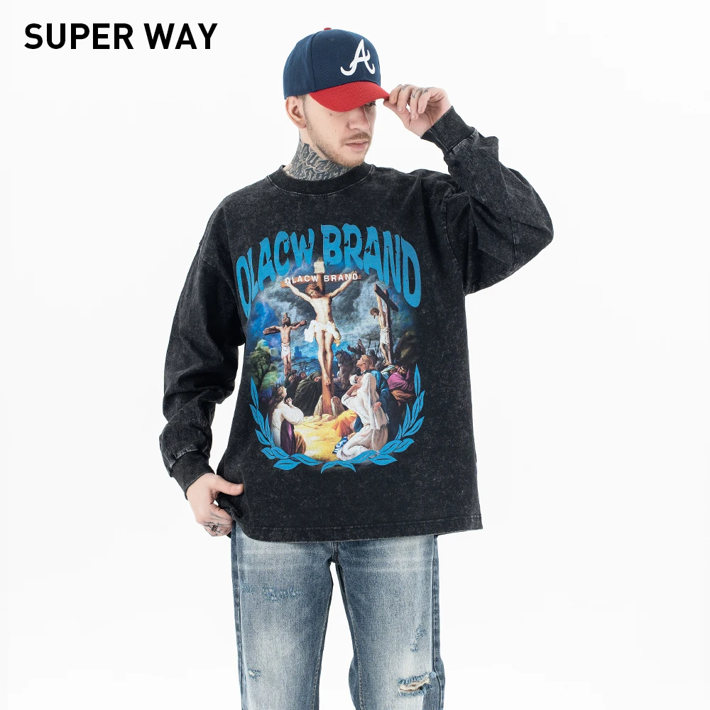 Superway Original Design Cross Graphic Printed Washed T-Shirt Men's Loose Streetwear Long Sleeves Hip Hop Vintage Spring Tops
Superway Original Design Cross Graphic Printed Washed T-Shirt Men's Loose Streetwear Long Sleeves Hip Hop Vintage Spring Tops