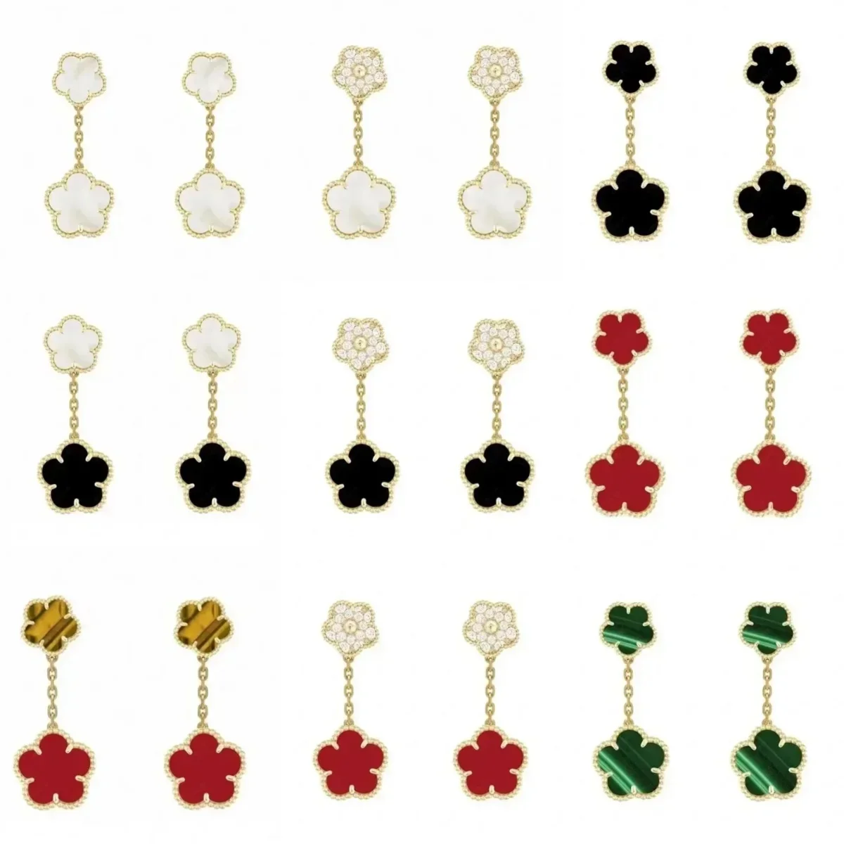 VCA 2024 new 100% S925 sterling silver four-leaf stud earrings, small and delicate, high-end sense, suitable for women
VCA 2024 new 100% S925 sterling silver four-leaf stud earrings, small and delicate, high-end sense, suitable for women