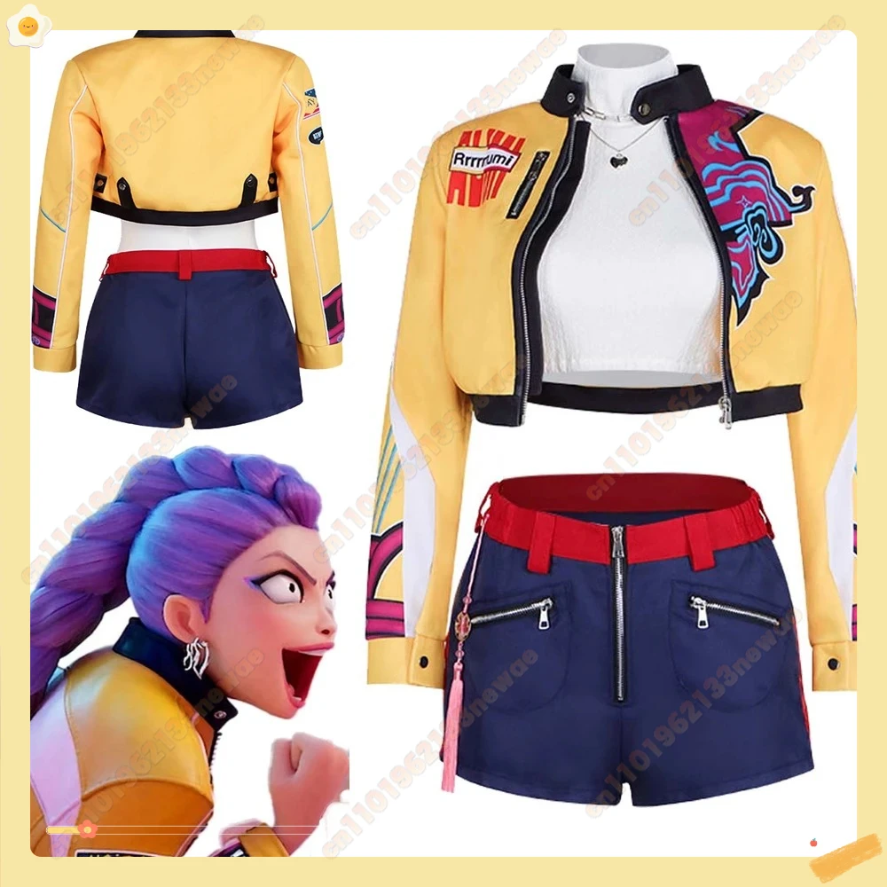 MINISO Rumi Cosplay Set Cartoon Demon Role Hunter of KPop Costume Adult Girls Fantasia Jacket Necklace Halloween Women Clothing
MINISO Rumi Cosplay Set Cartoon Demon Role Hunter of KPop Costume Adult Girls Fantasia Jacket Necklace Halloween Women Clothing