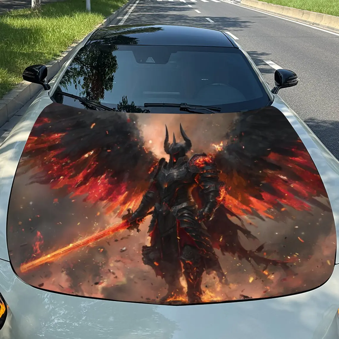 Flame Winged Sword Wielding Demon Car Hood Stickers-Long Lasting PVC Vinyl Coating Suitable For Various Vehicles, Outdoor Car Ac
Flame Winged Sword Wielding Demon Car Hood Stickers-Long Lasting PVC Vinyl Coating Suitable For Various Vehicles, Outdoor Car Ac