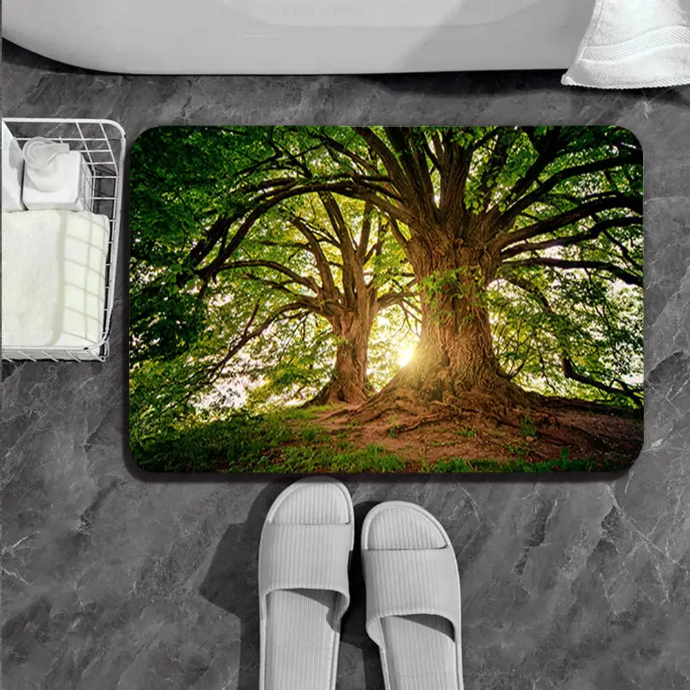 Супервпитывающий Быстросохнущий резиновый коврик для ванной с рисунком леса
Супервпитывающий Быстросохнущий резиновый коврик для ванной с рисунком леса